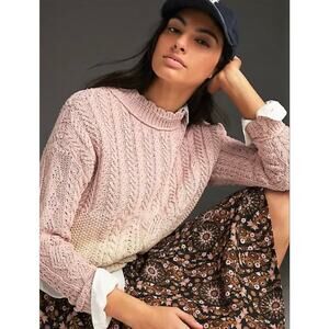 Anthropologie Marci Dip-dyed Cable Knit Sweater